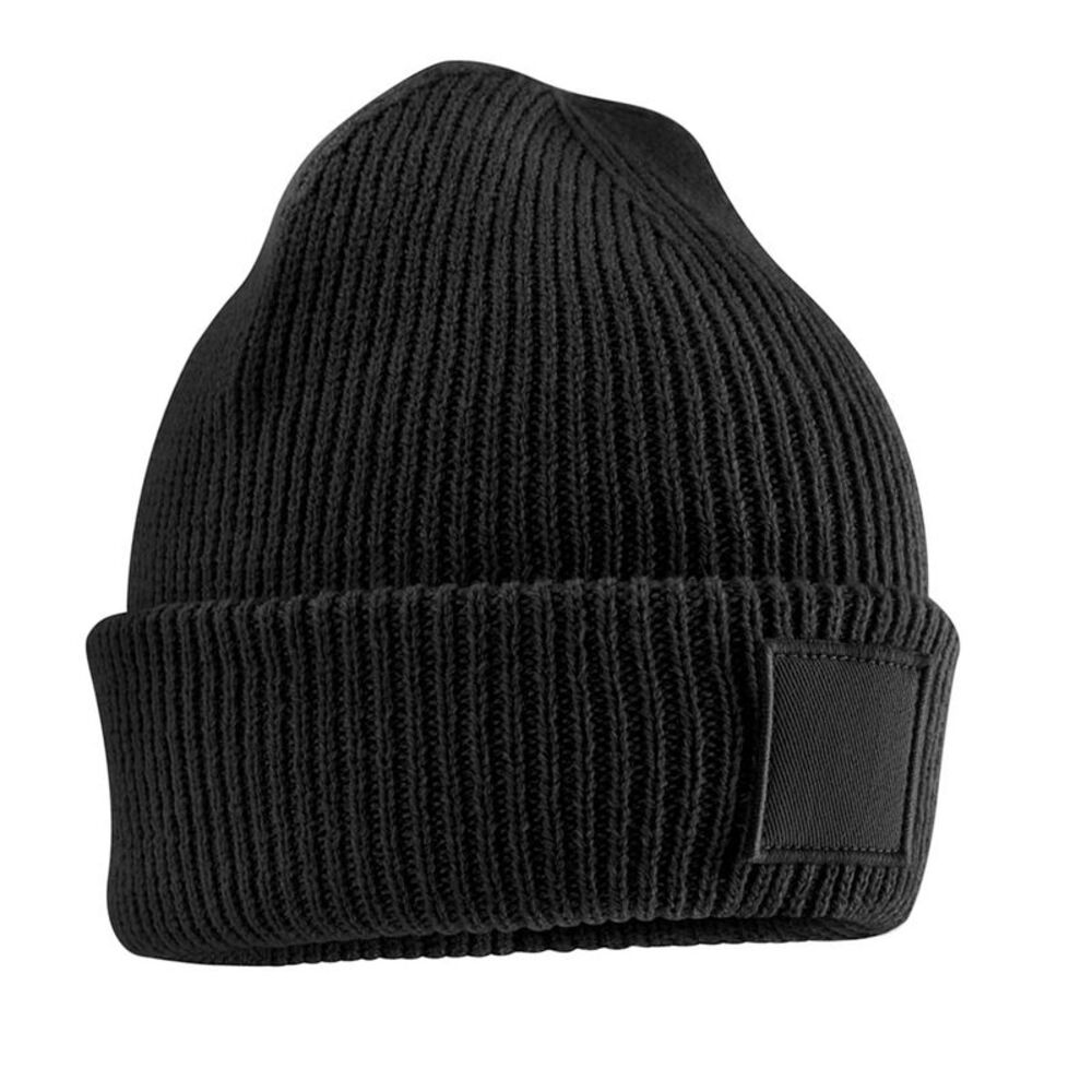 Beechfield Childrens/Kids Tonal Patch Beanie / Black